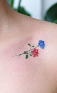 تاتو گل رز آبی