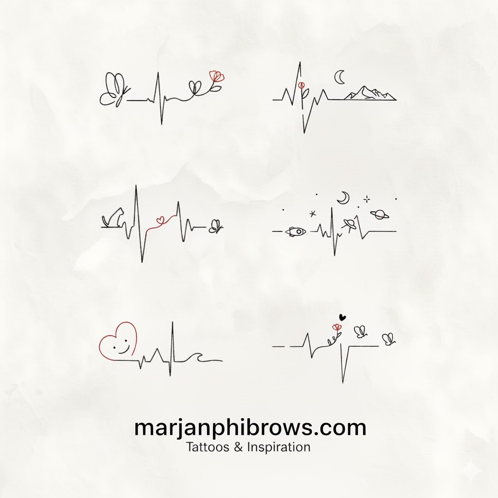طرح خام تاتو ضربان قلب